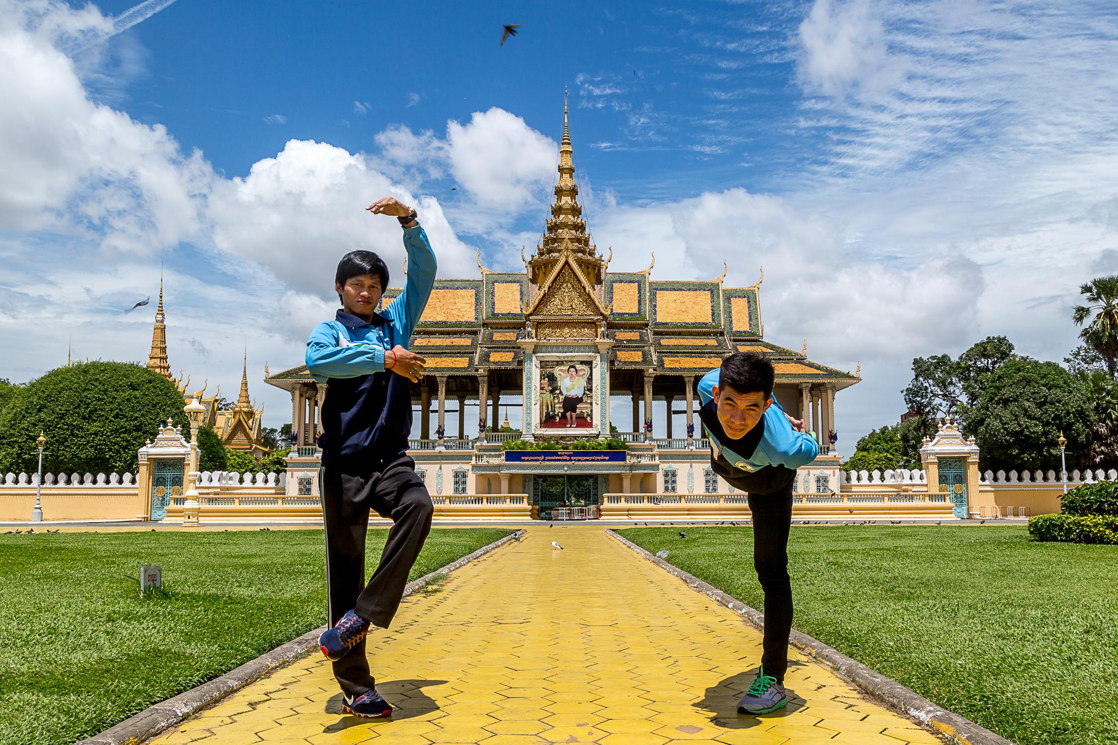 From Rice Fields to Ice Rink: Cambodia - PHNOM PENH, CAMBODIA – JULY 29: Skaters Sen...