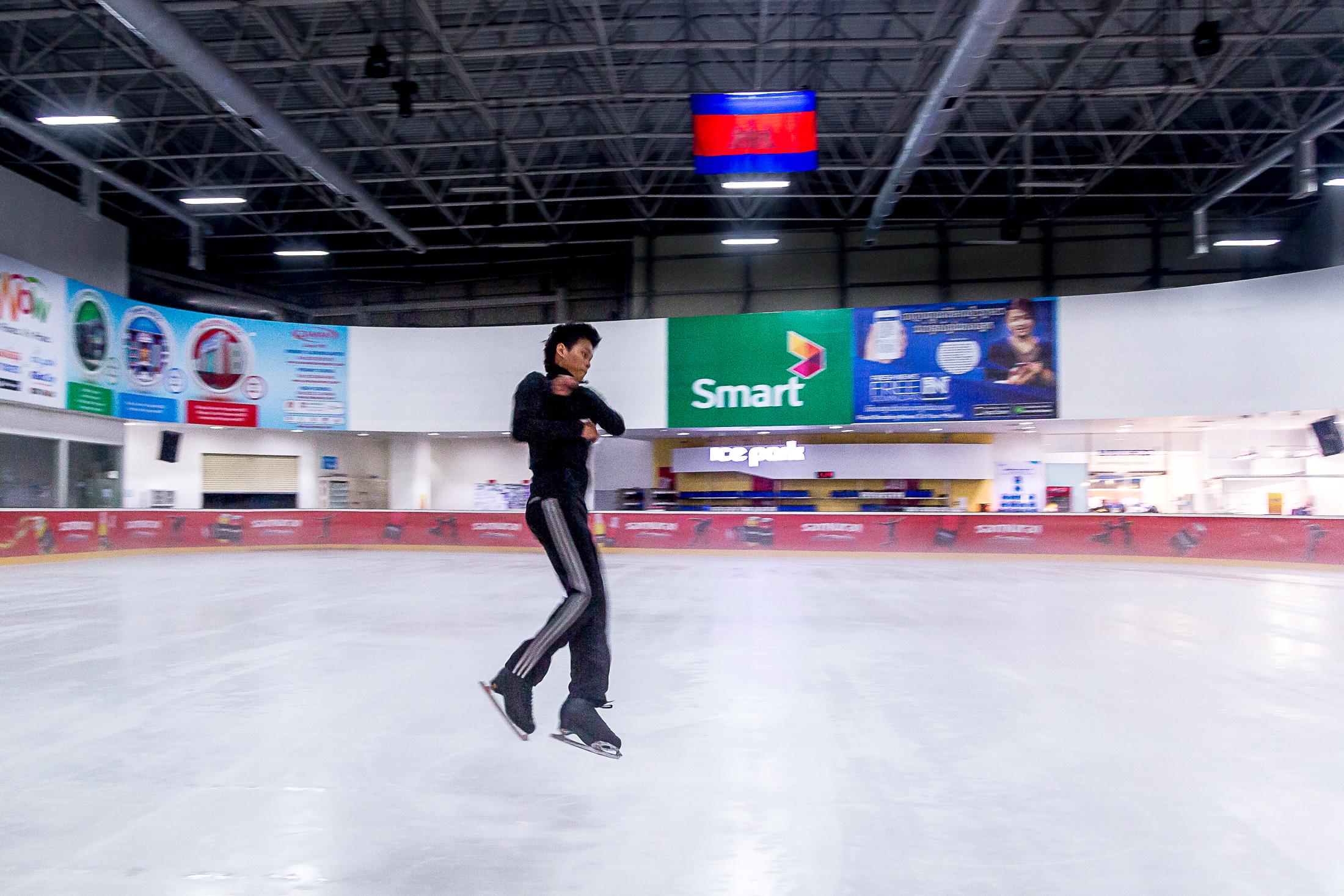 From Rice Fields to Ice Rink: Cambodia - PHNOM PENH, CAMBODIA – JULY 31: 27-year-old Sen...