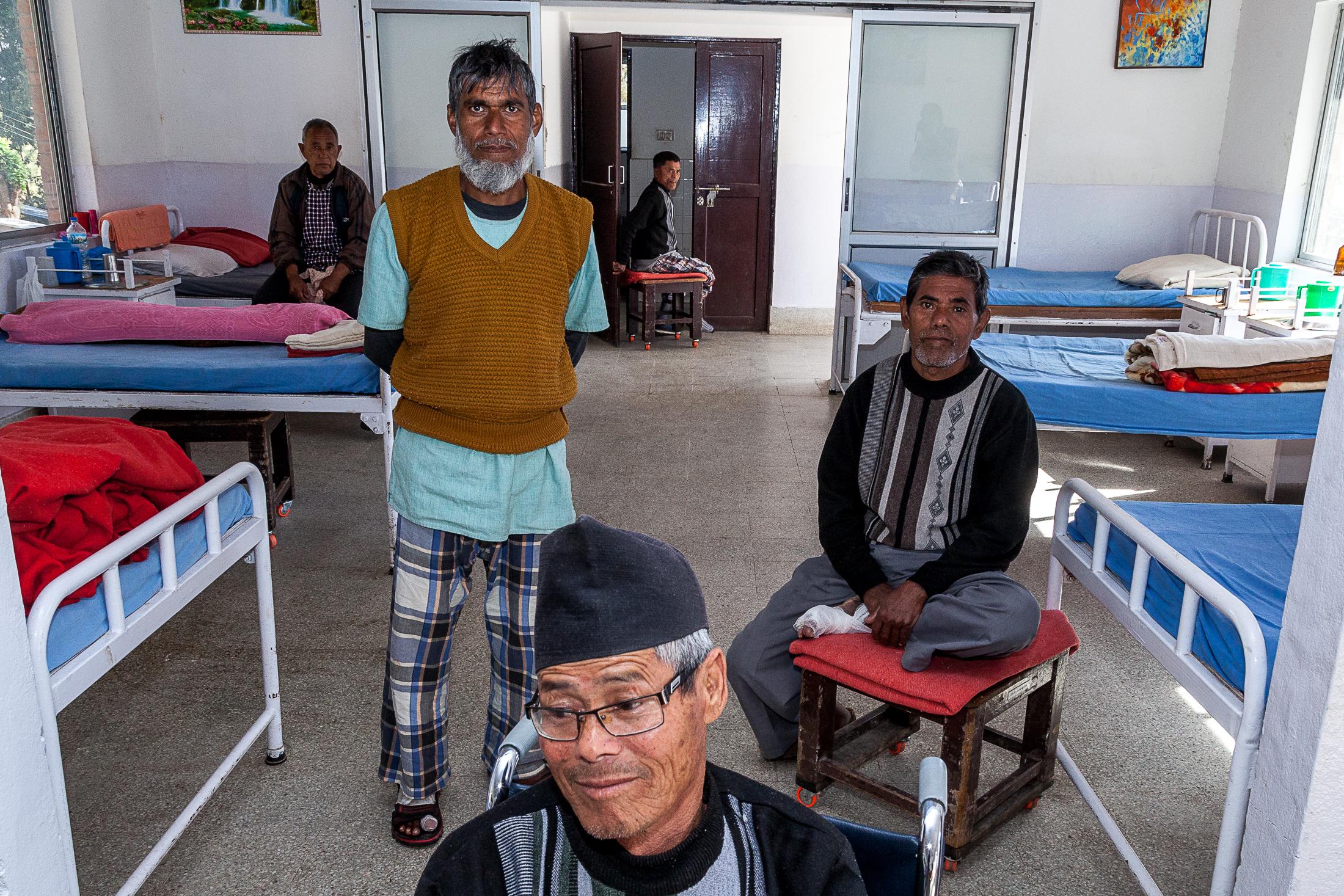 The Forgotten - LELE, NEPAL - JANUARY 24: A group of patients affected by...