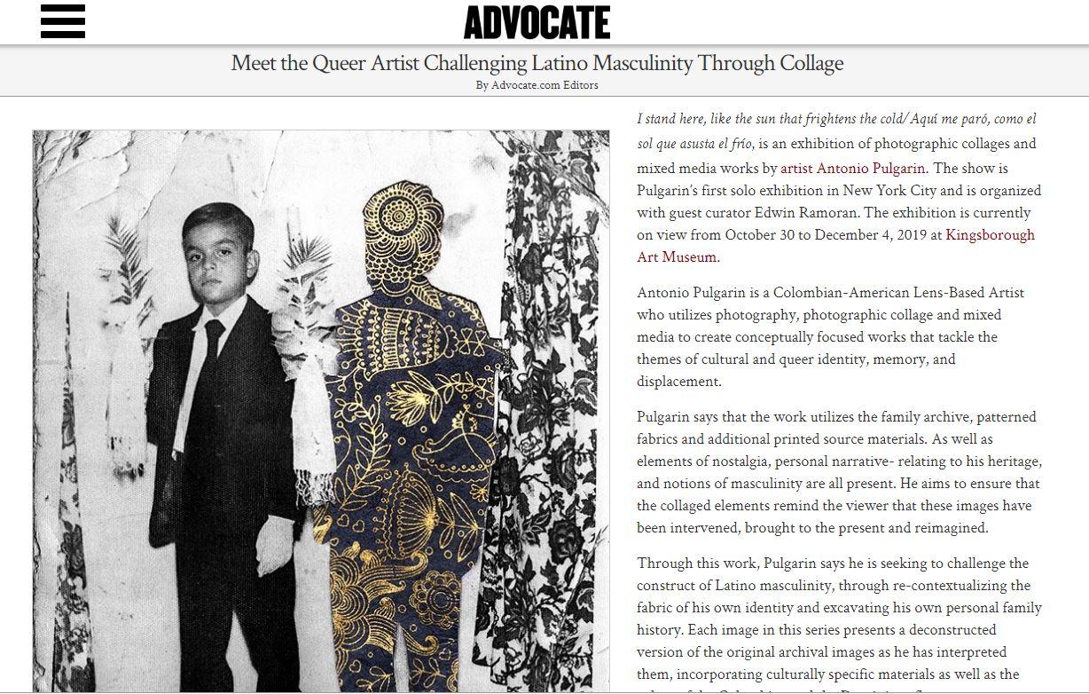 Thumbnail of Antonio Pulgarin Featured in The Advocate!