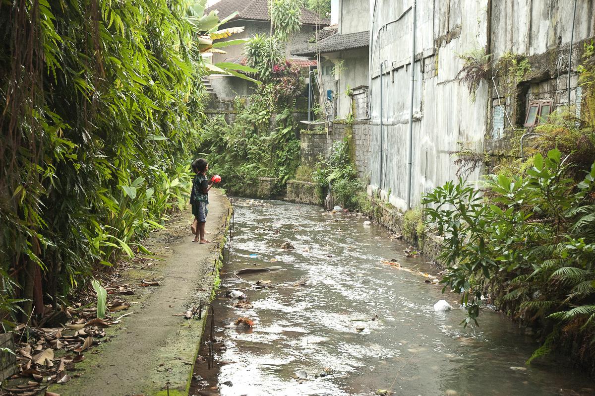 Children playing in Alley, Ubud Indonesia.