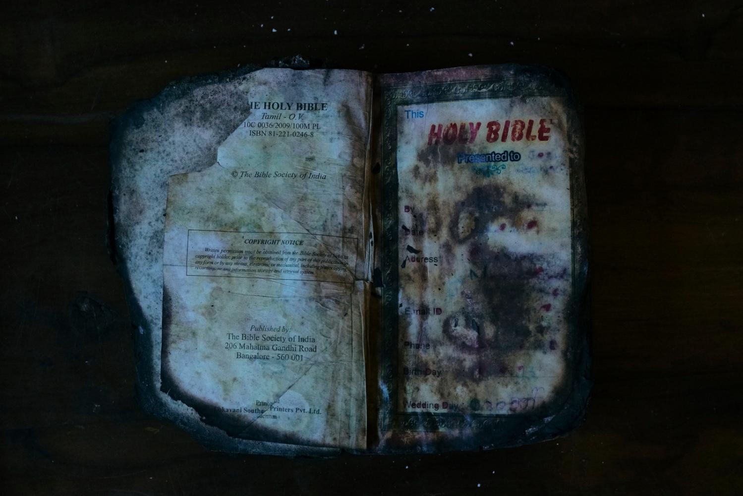 Burnt bible.