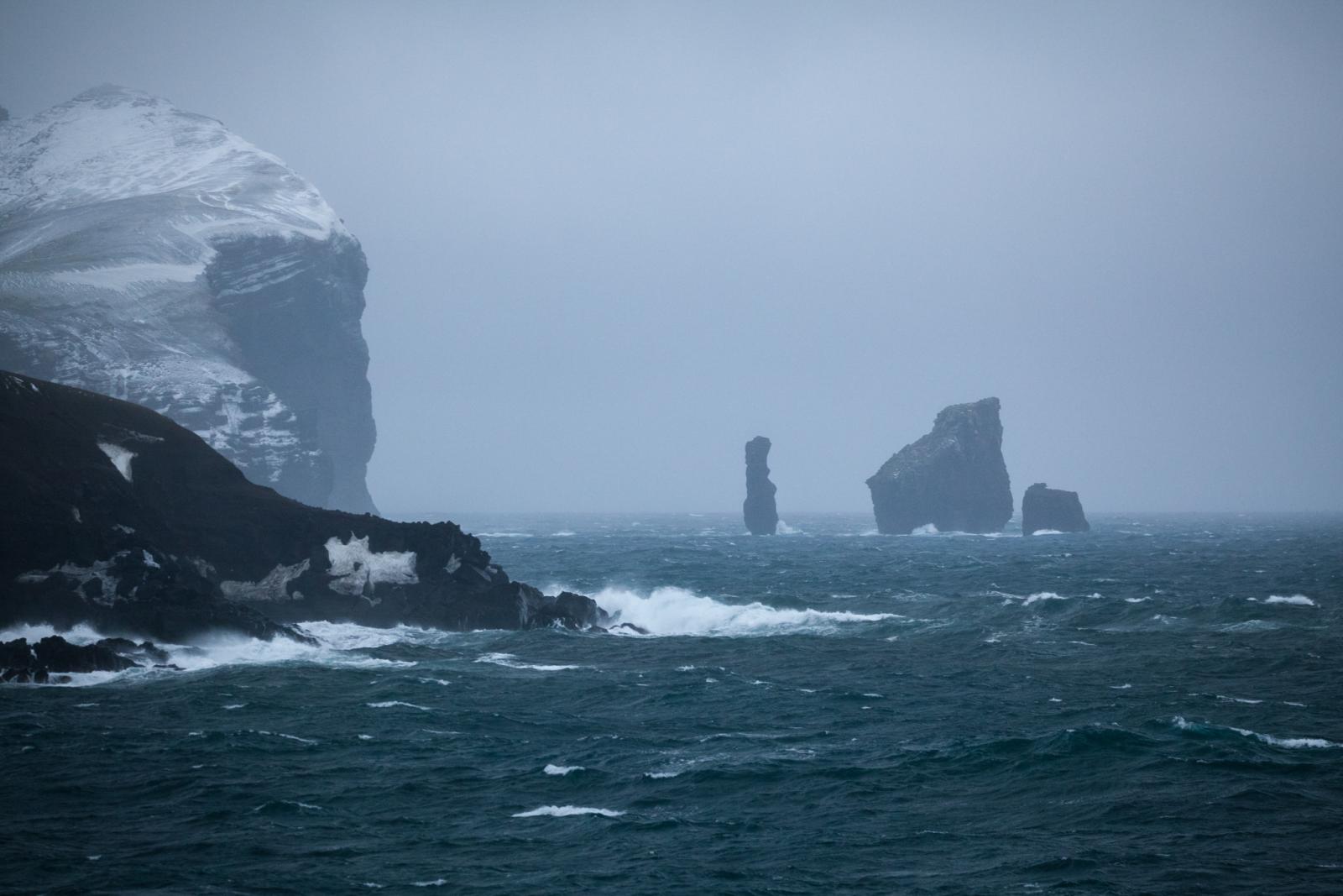 The rock formation known as the...o the Deception Island Caldera.