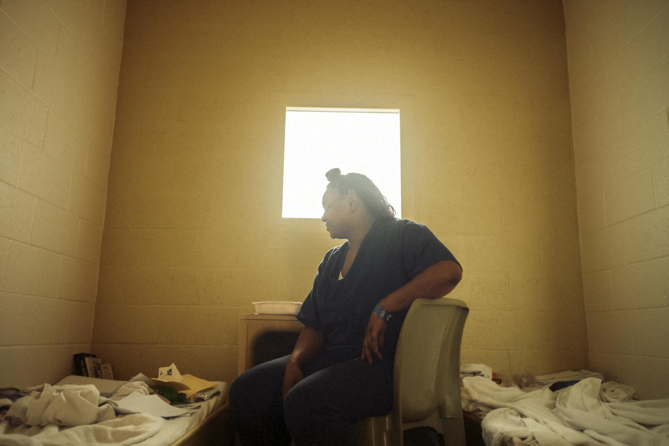 Sherita Alexander in her cell in a high-level block of Las Colinas correctional facility for women in San Diego. &nbsp;Mrs. Alexander was...