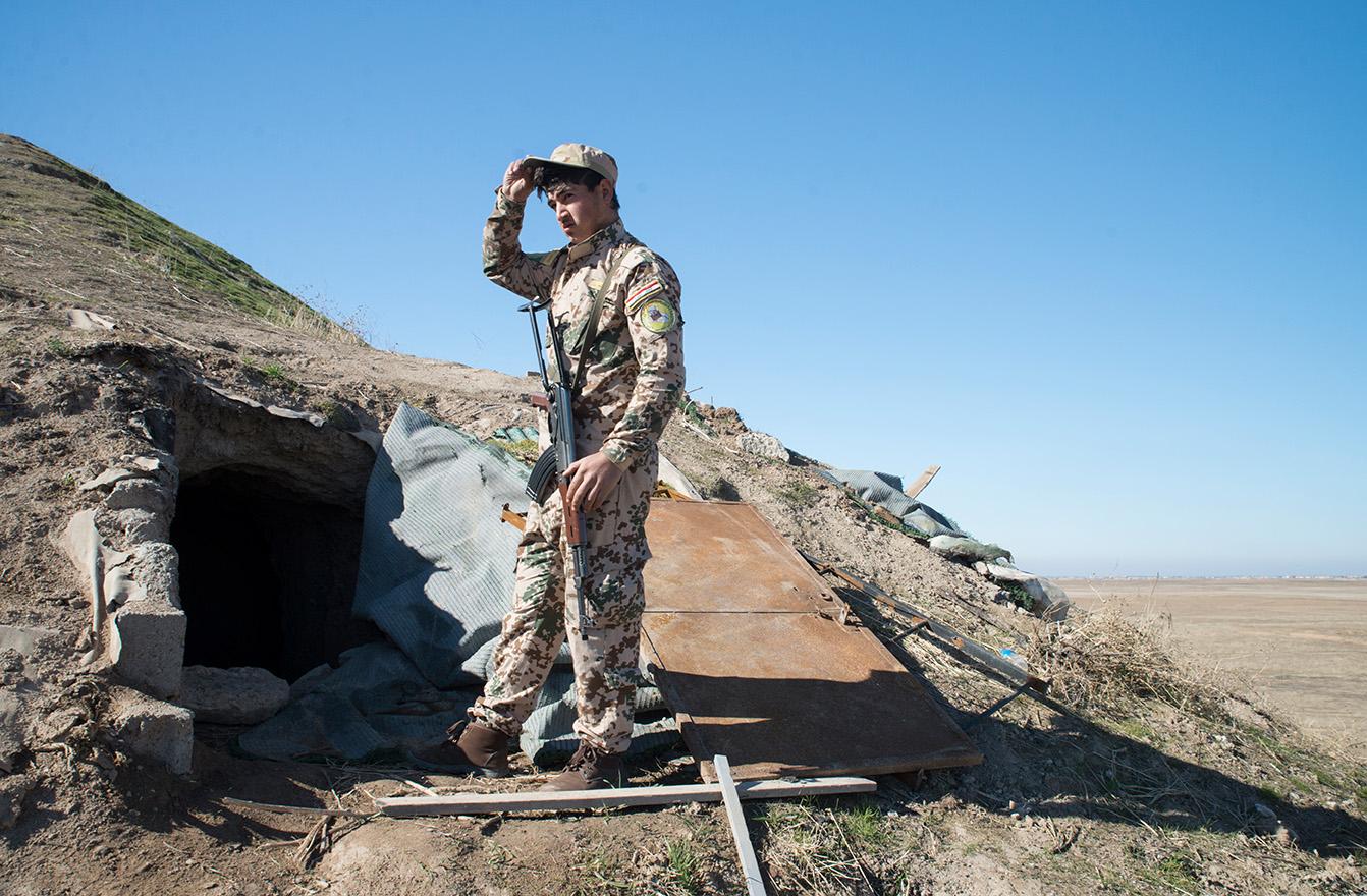 Qaraqosh, Iraq. Yussef Abdullah, 20, a member of the Assyrian Christian militia the Nineveh Plain...