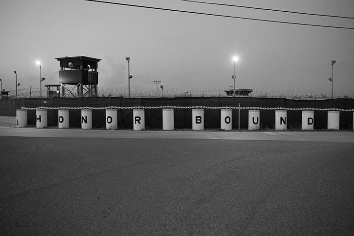 Outside the inactive prison, Camp Delta Detention Center. Guantanamo Bay Naval Base, Cuba.