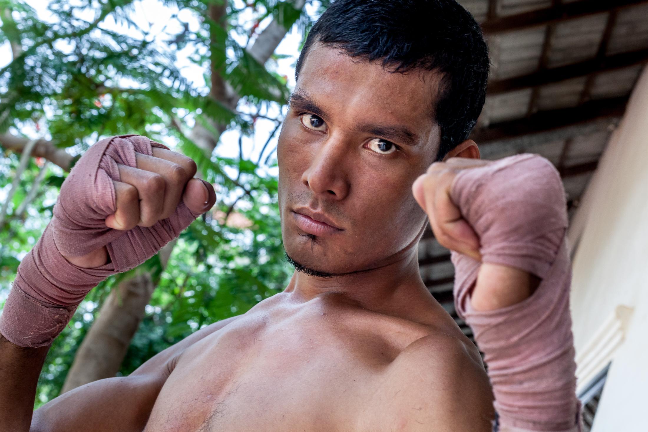 The Khmer Fighters - SIEM REAP, CAMBODIA - JUNE 15: A Kun Khmer fighter poses...
