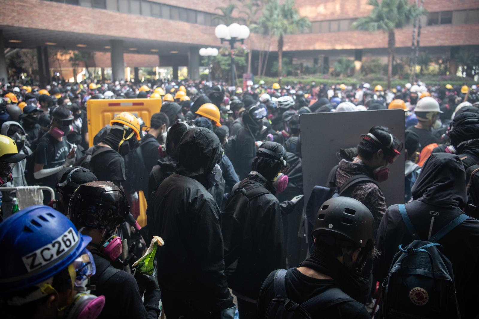 The Siege of PolyU - aHONG KONG, CHINA - NOVEMBER 18: Anti-government...