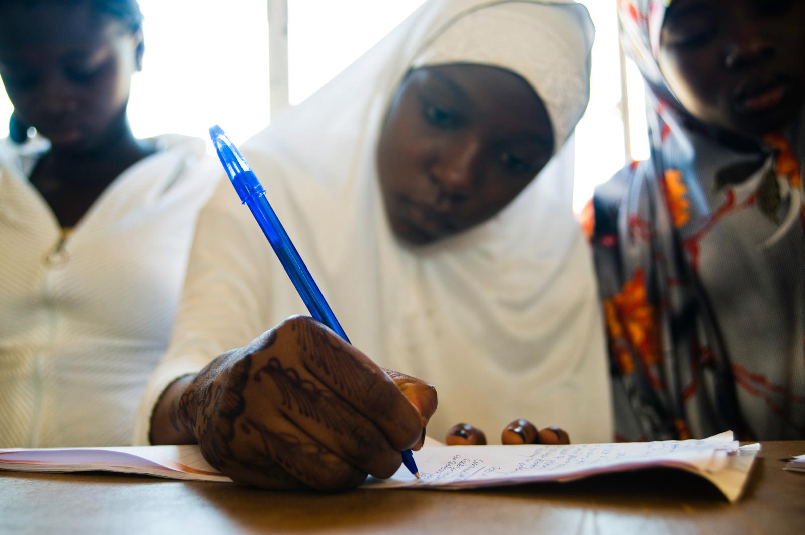  A participant takes notes duri... College. Kaduna, Nigeria 2009 
