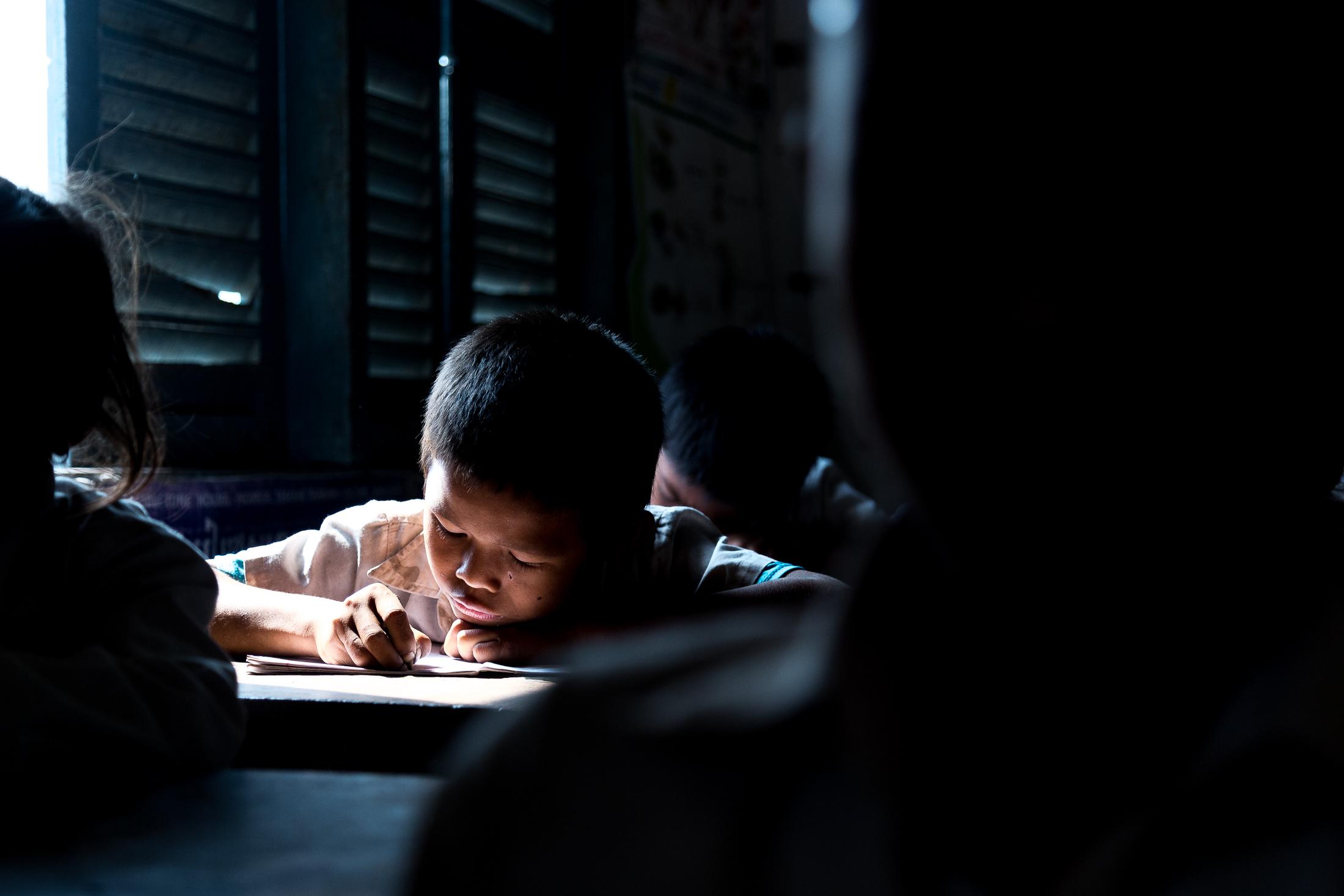 Portfolio NGO Education  - SVAY CHEK, CAMBODIA – FEBRUARY 27: A student does...
