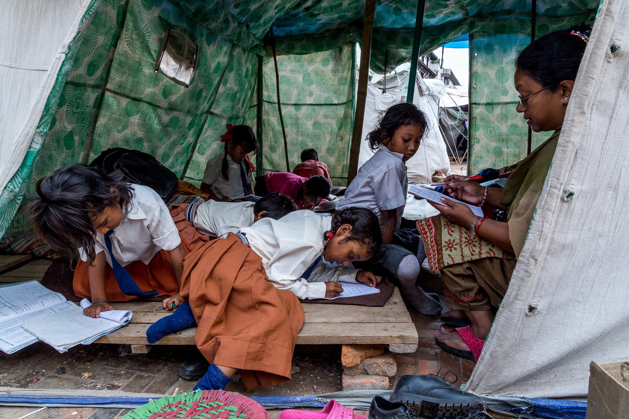 Portfolio NGO Education  - KATHMANDU, NEPAL - JUNE 21, 2015: Young children attend a...