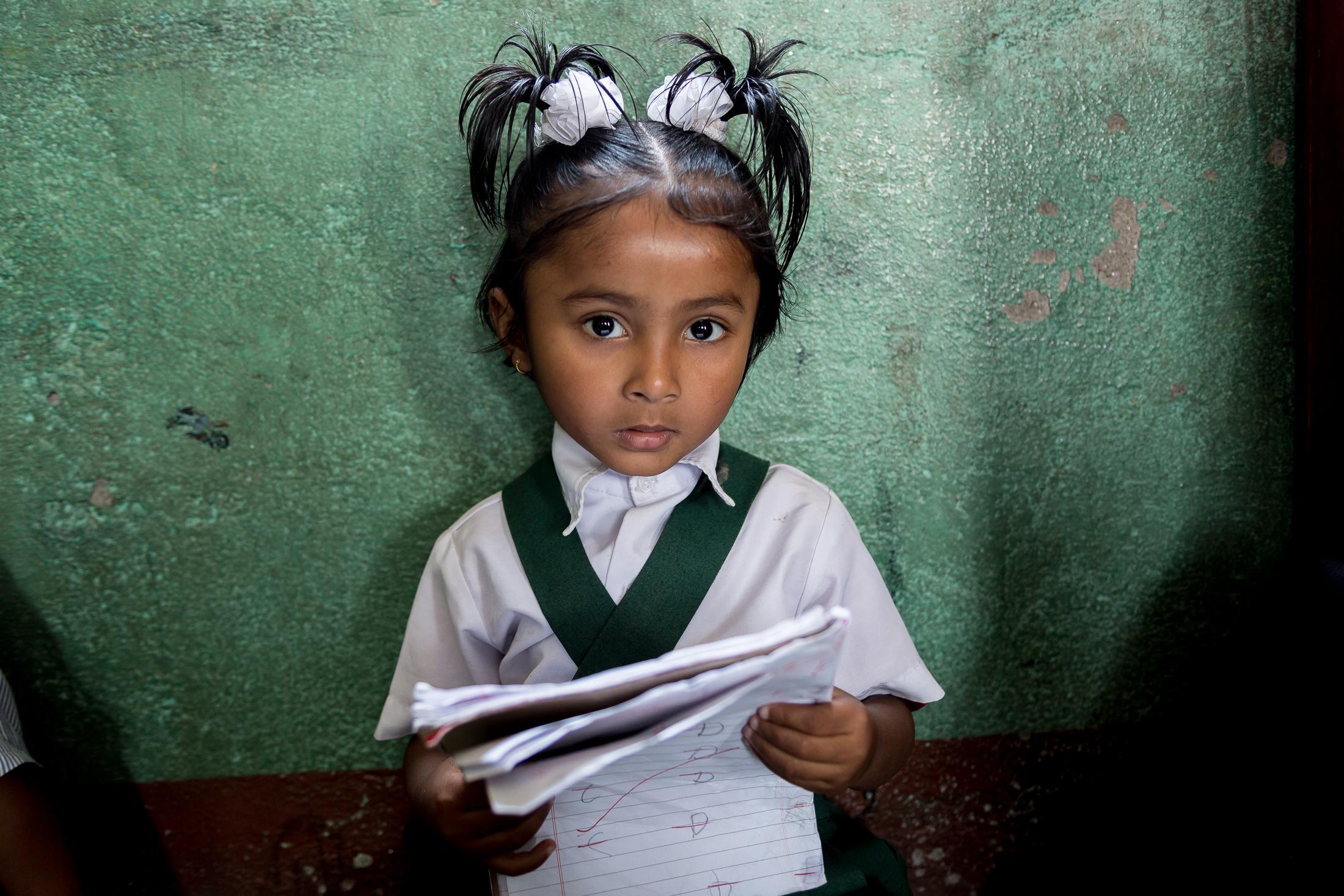 Portfolio NGO Education  - SIDDHIPUR, NEPAL - MAY 08: A young girl attends the Shree...