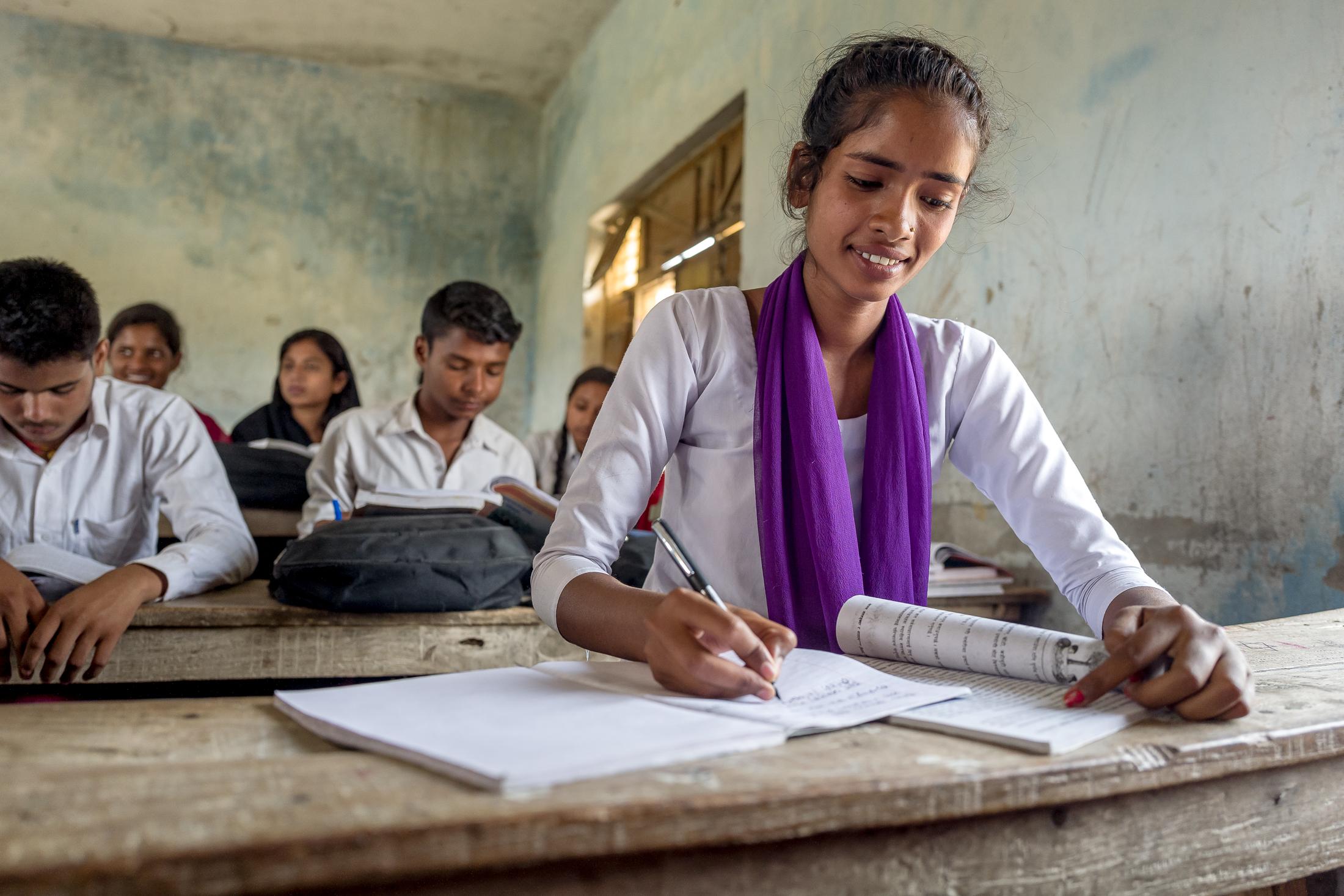 Portfolio NGO Education  - DOBINI, NEPAL - MAY 29: 15-years-old "Little...