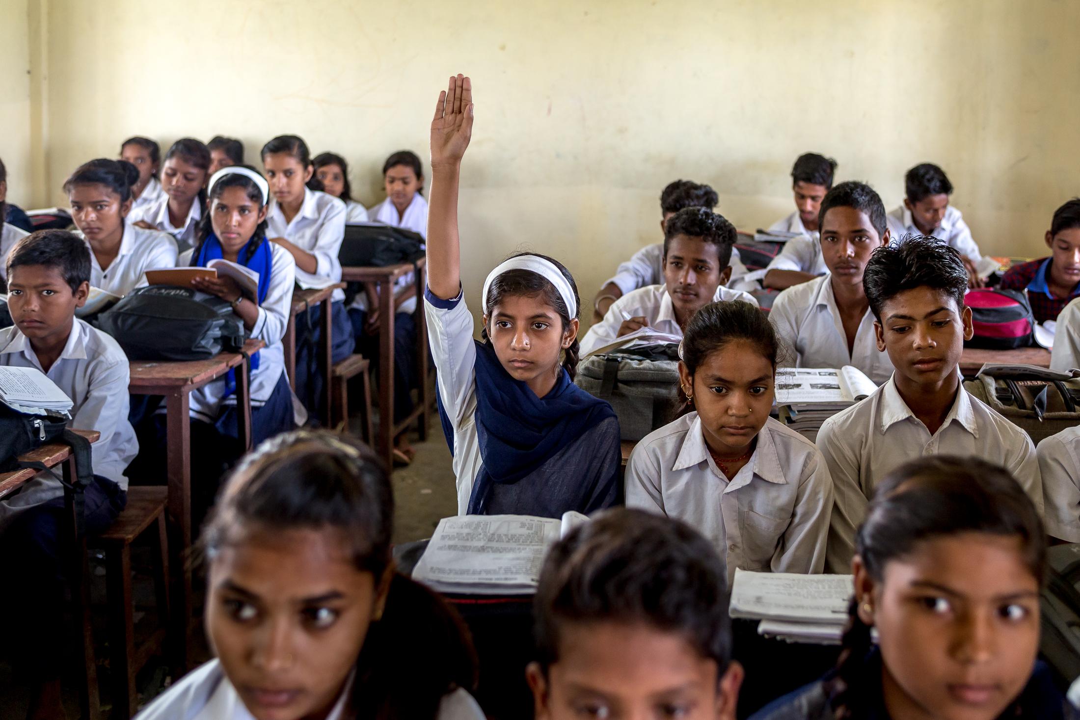 Portfolio NGO Education  - ALAAU, NEPAL - MAY 27: 10-years-old "Primary...