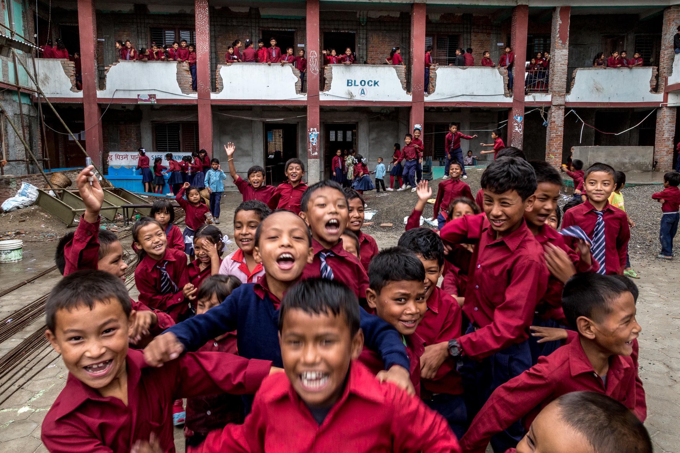 Portfolio NGO Education  - HARISIDDHI, NEPAL - JUNE 22: Students play on the grounds...