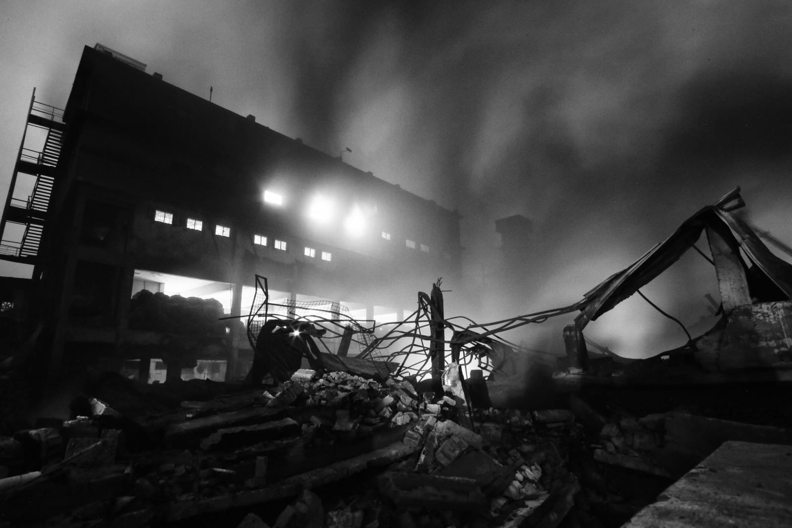 The fire spread across the fact...Bangladesh, September 10, 2016.