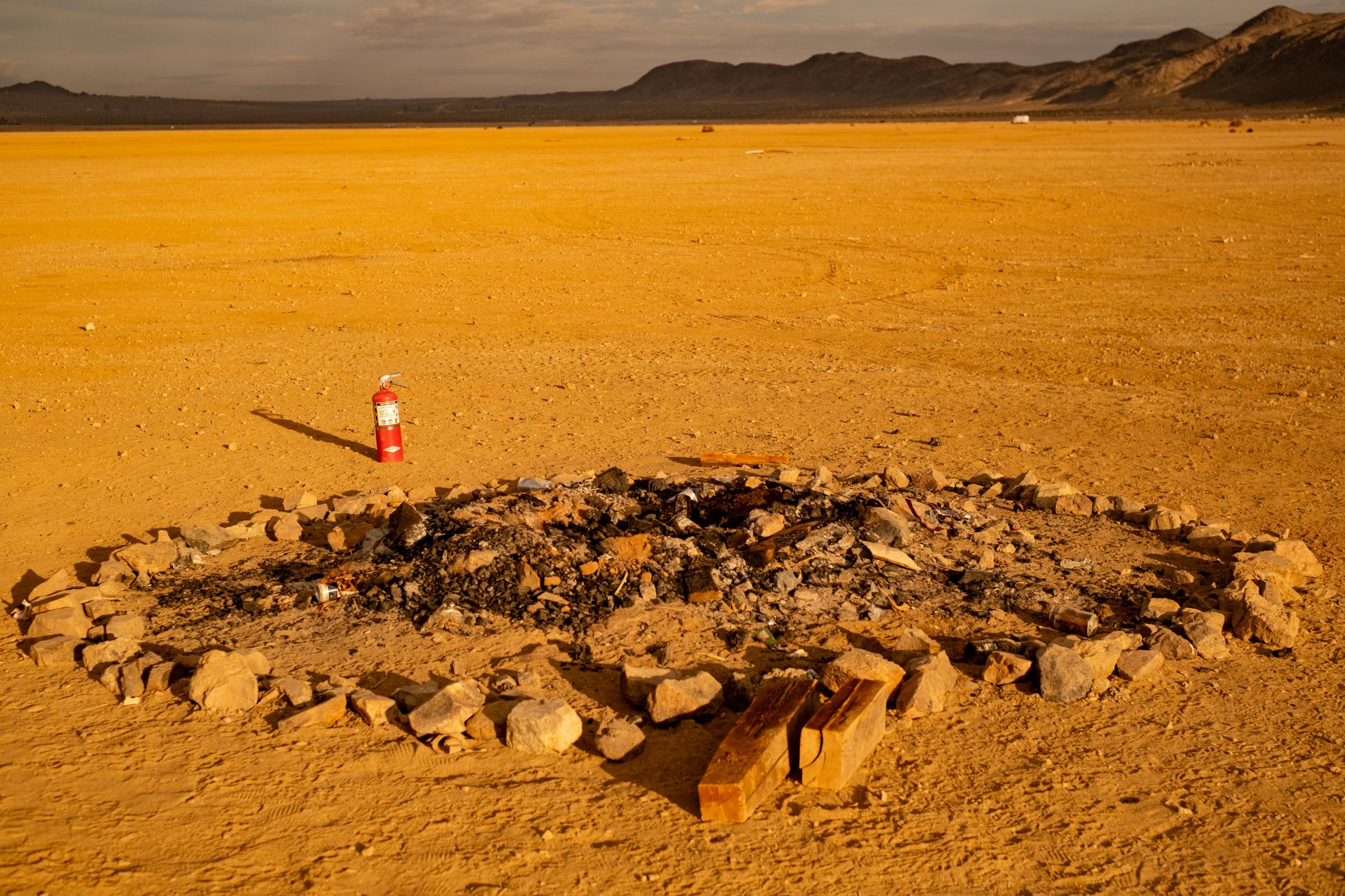 A Warm Winter (An Ongoing Journey) - A fire extinguisher left behind at the Sunfair Dry Lake...