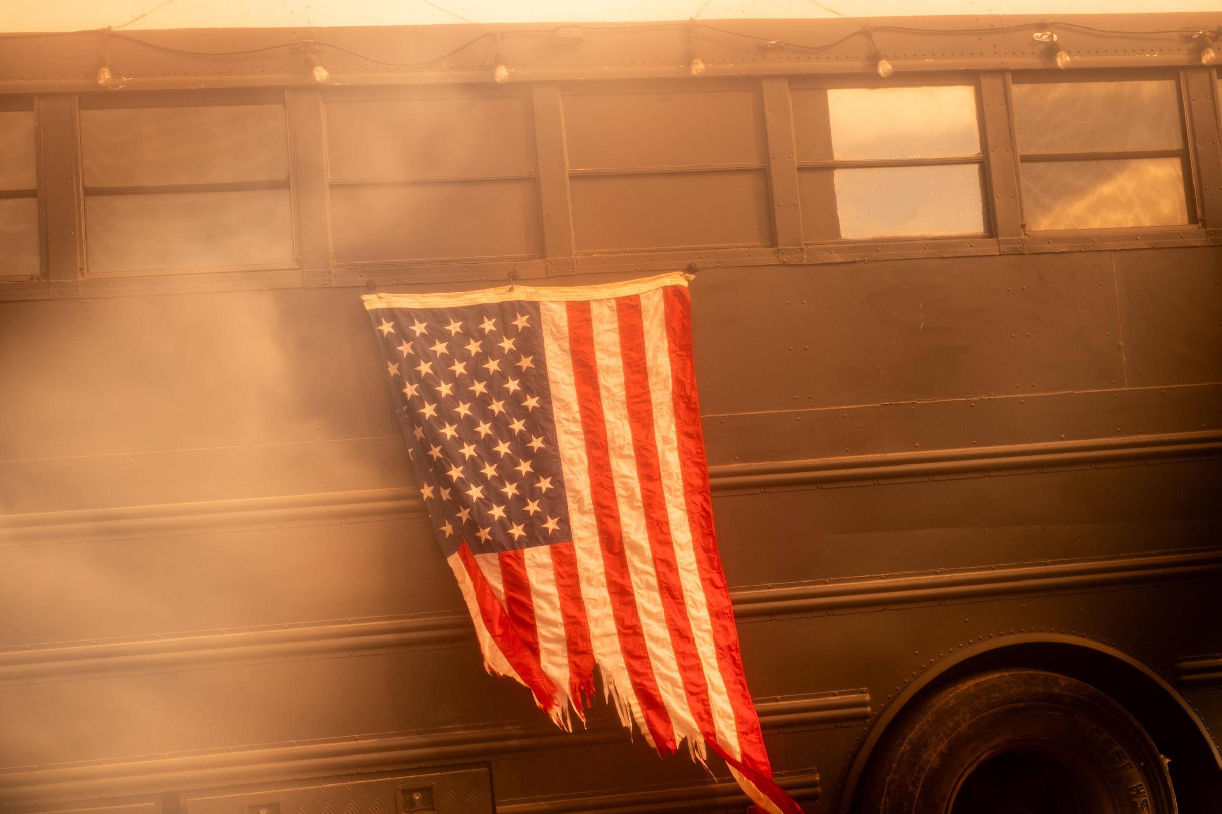 A Warm Winter (An Ongoing Journey) - An American flag I saw outside someone's rig in...