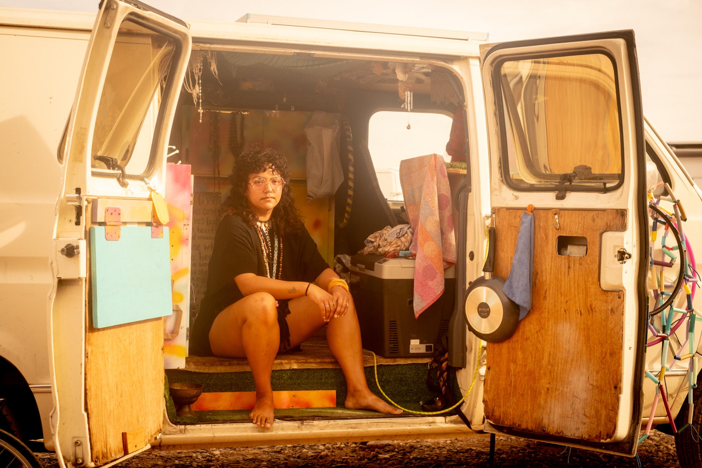 A Warm Winter (An Ongoing Journey) - Kimmerly in her rig. Ehrenberg, Arizona.
