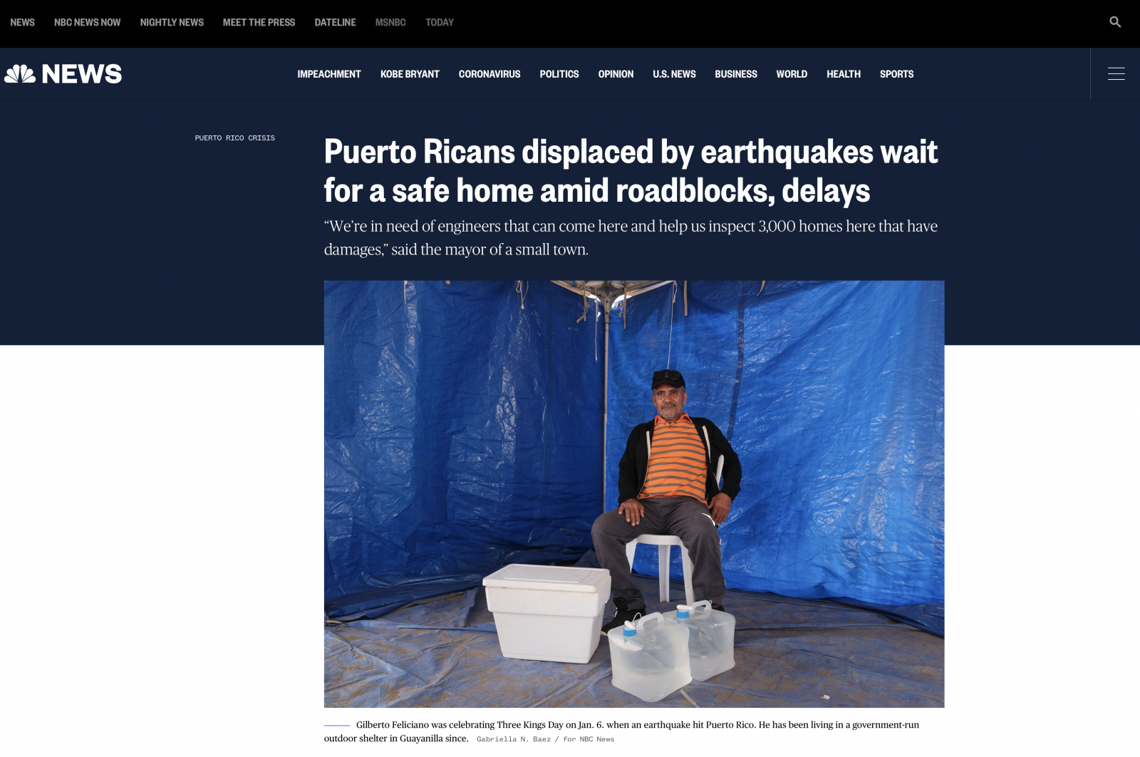 Thumbnail of NBC Latino Homepage: Puerto Rico Earthquakes coverage