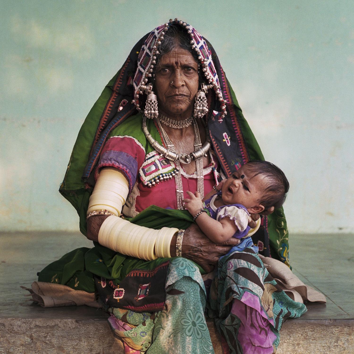 Single images - Biki Malavath, holds her great granddaughter, nicknamed...
