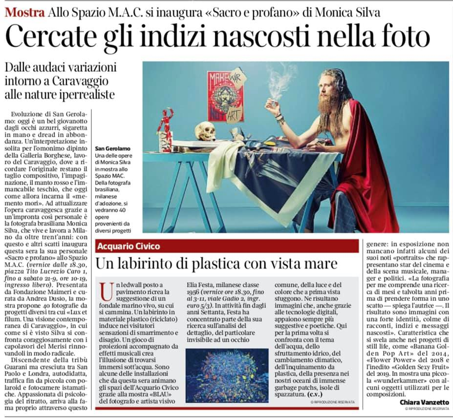 Corriere della Sera Sacro e Profano article September 17th 2019