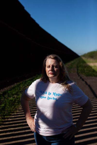 Jodi Goodwin Immigration lawyer in Harlingen, Texas Photographed at the Border Wall, Brownsville, Texas Saturday, January 11, 2019. (Katie Hayes Luke / Postcards from Americans)