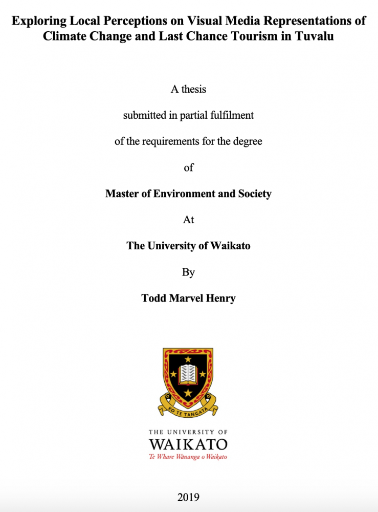 Masters thesis on the Waikato University Commons