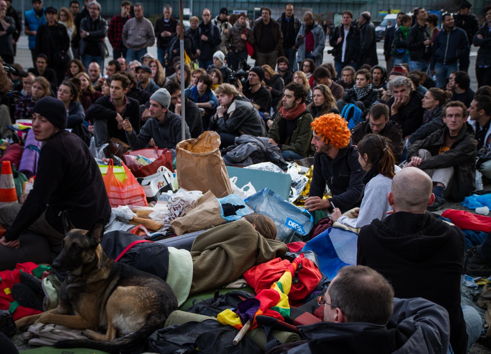 Occupy la Défense - People protesting against the financial problems in...