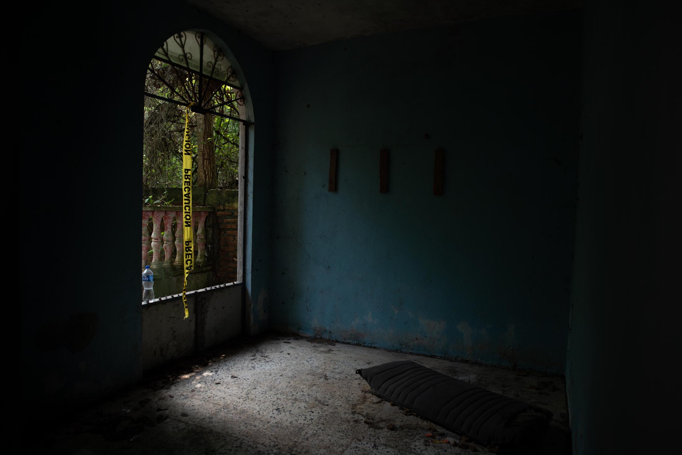 Interior view of the house located in the ranch &quot;La Gallera&quot; where human...