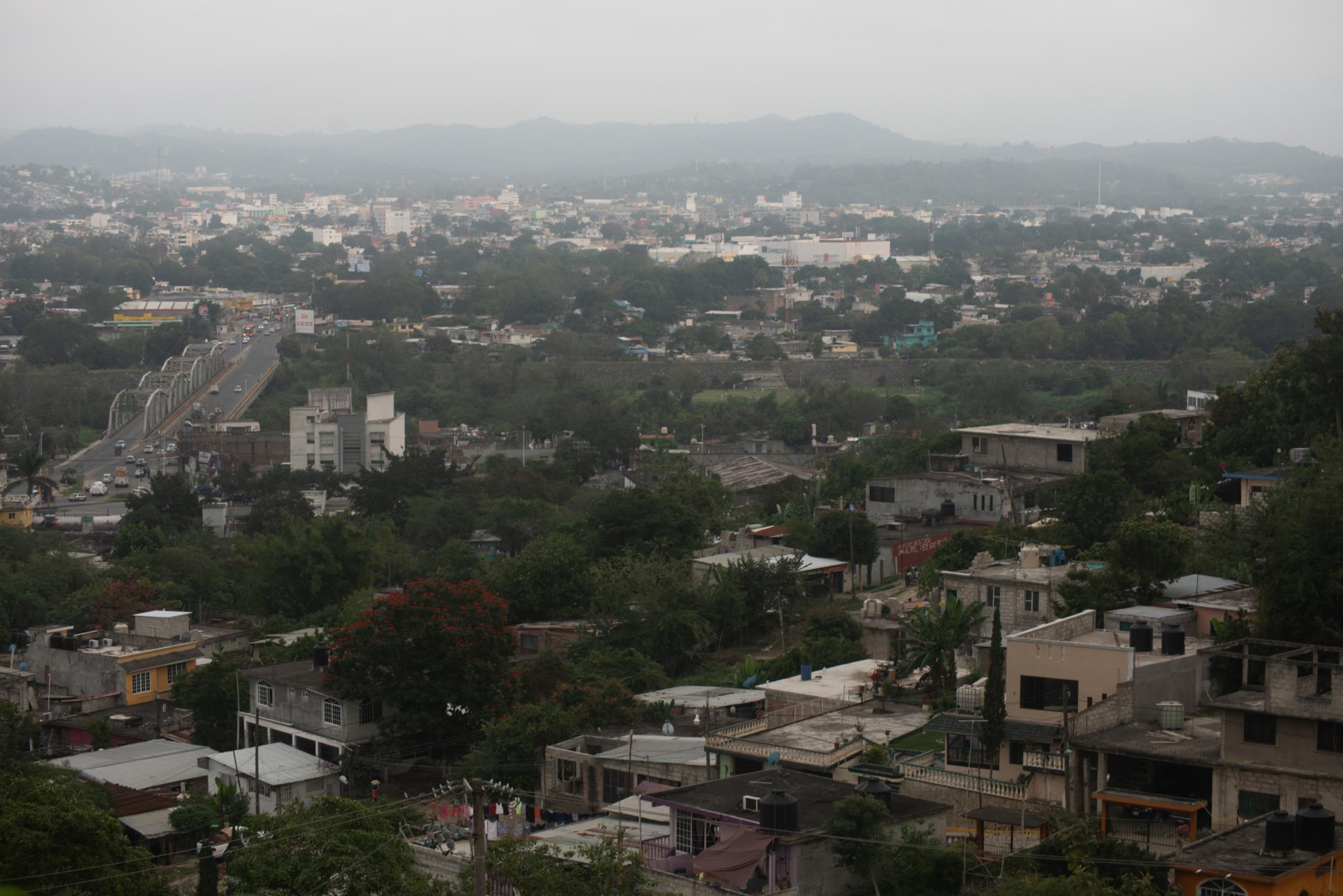 View of a neighborhood near the field that is investigated by police authorities and family groups participating in the fifth National Missing Persons Search Brigade in Tihuatlan, Veracruz, Mexico, on February 20, 2020. Victoria Razo for NPR