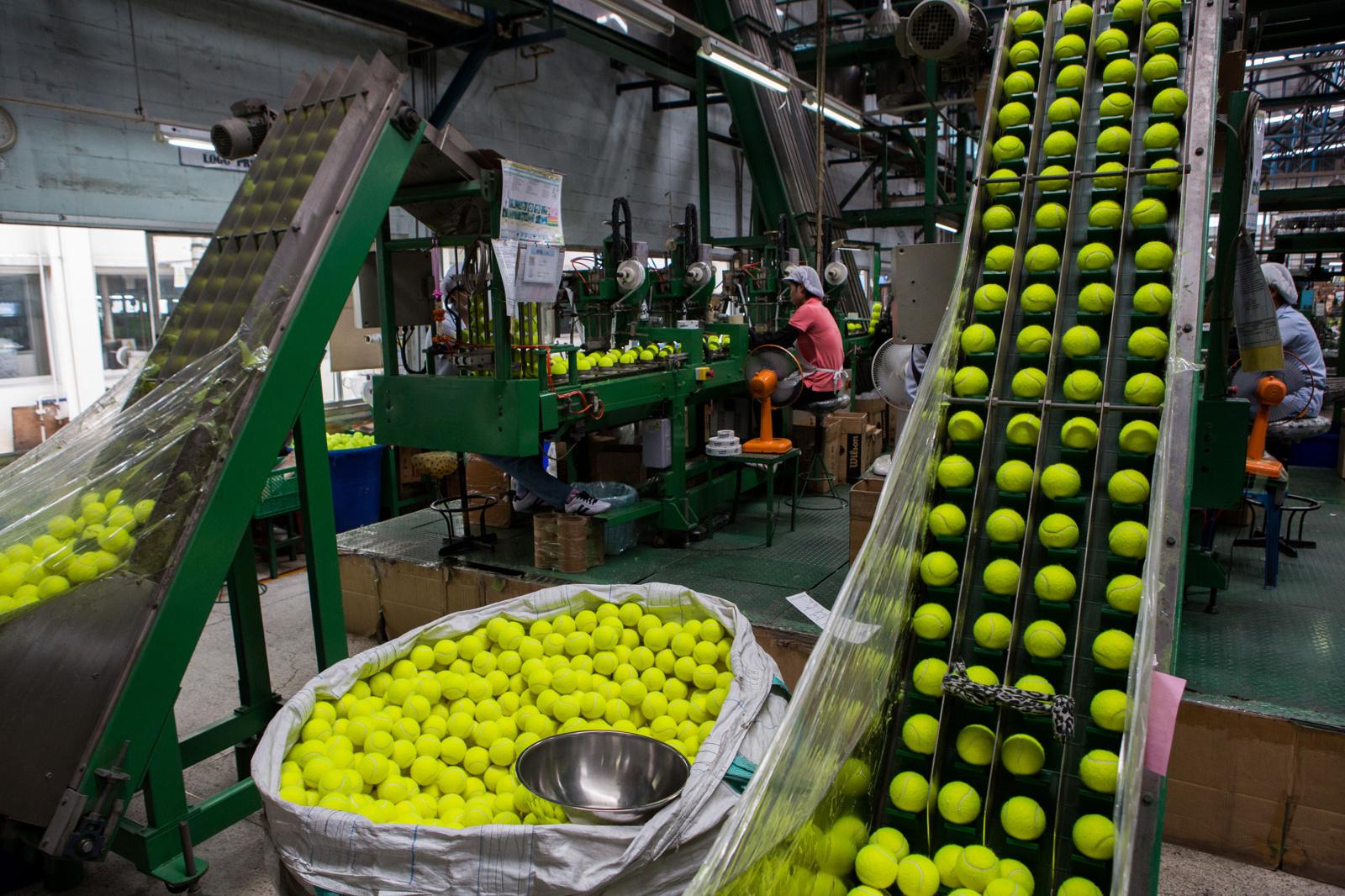 Wilson Tennis Ball Factory - For The New York Times - Nakhon Pathom, Thailand Ð August 18, 2016 : Finished...