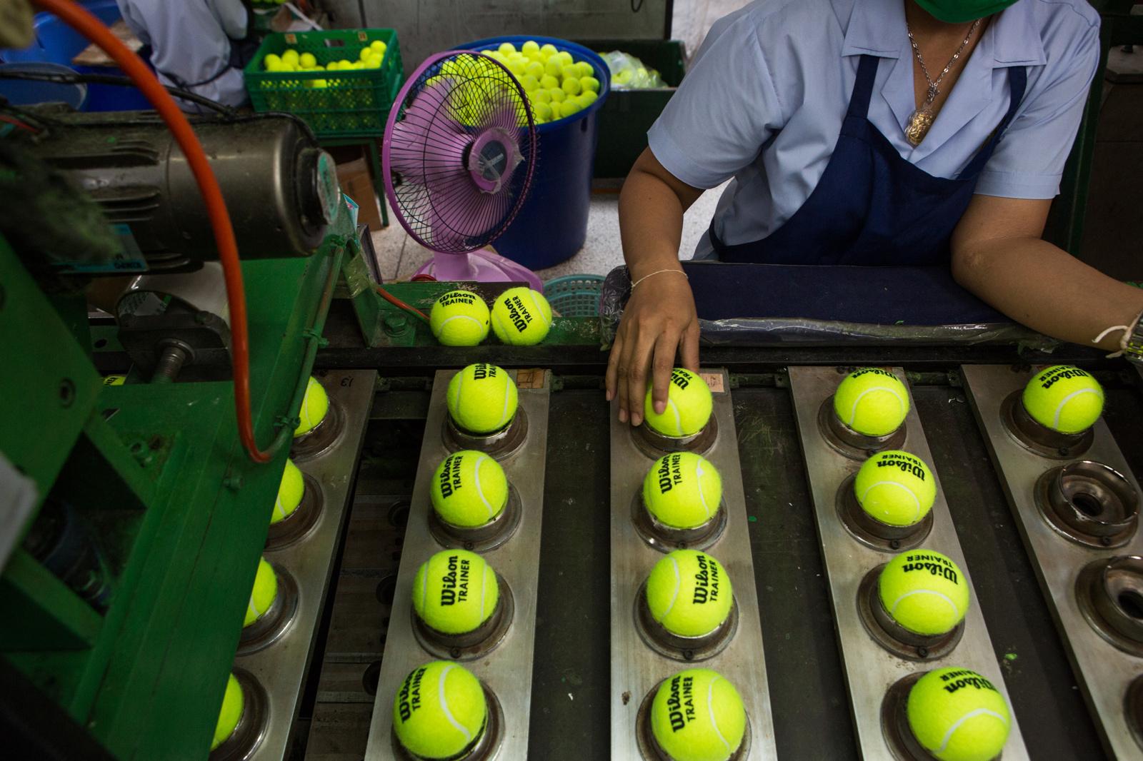 Wilson Tennis Ball Factory - For The New York Times - Nakhon Pathom, Thailand Ð August 18, 2016 : Finished...