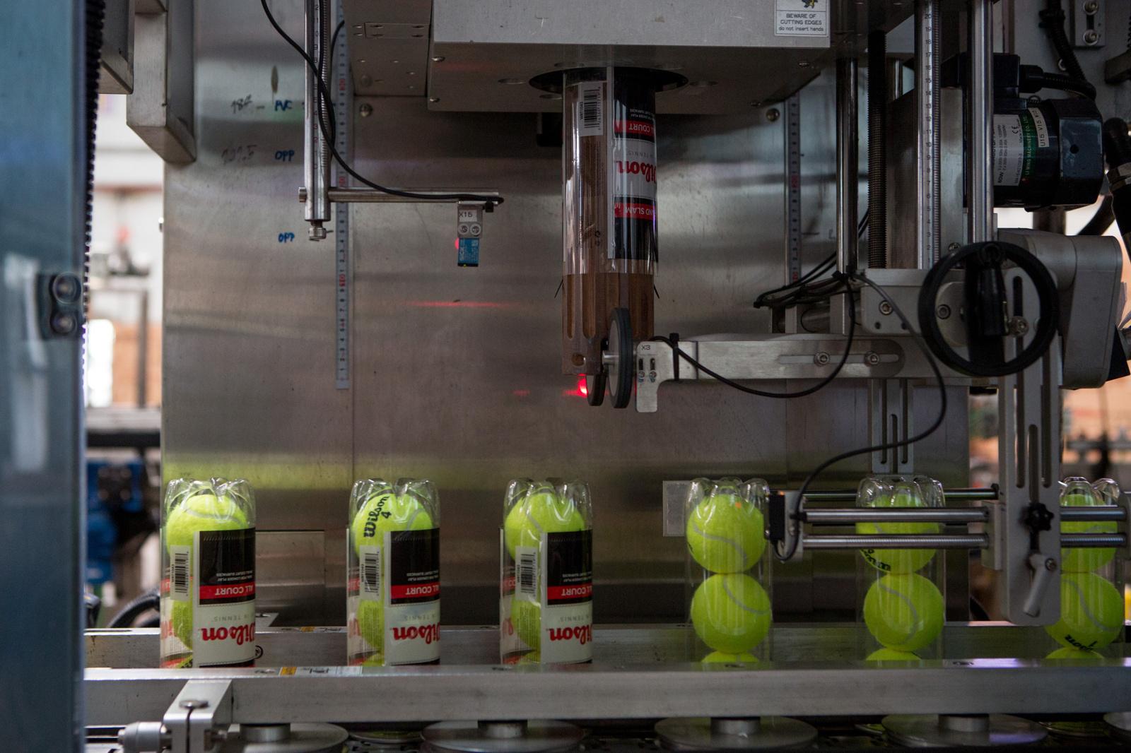 Wilson Tennis Ball Factory - For The New York Times - Nakhon Pathom, Thailand Ð August 18, 2016 : Labels are...