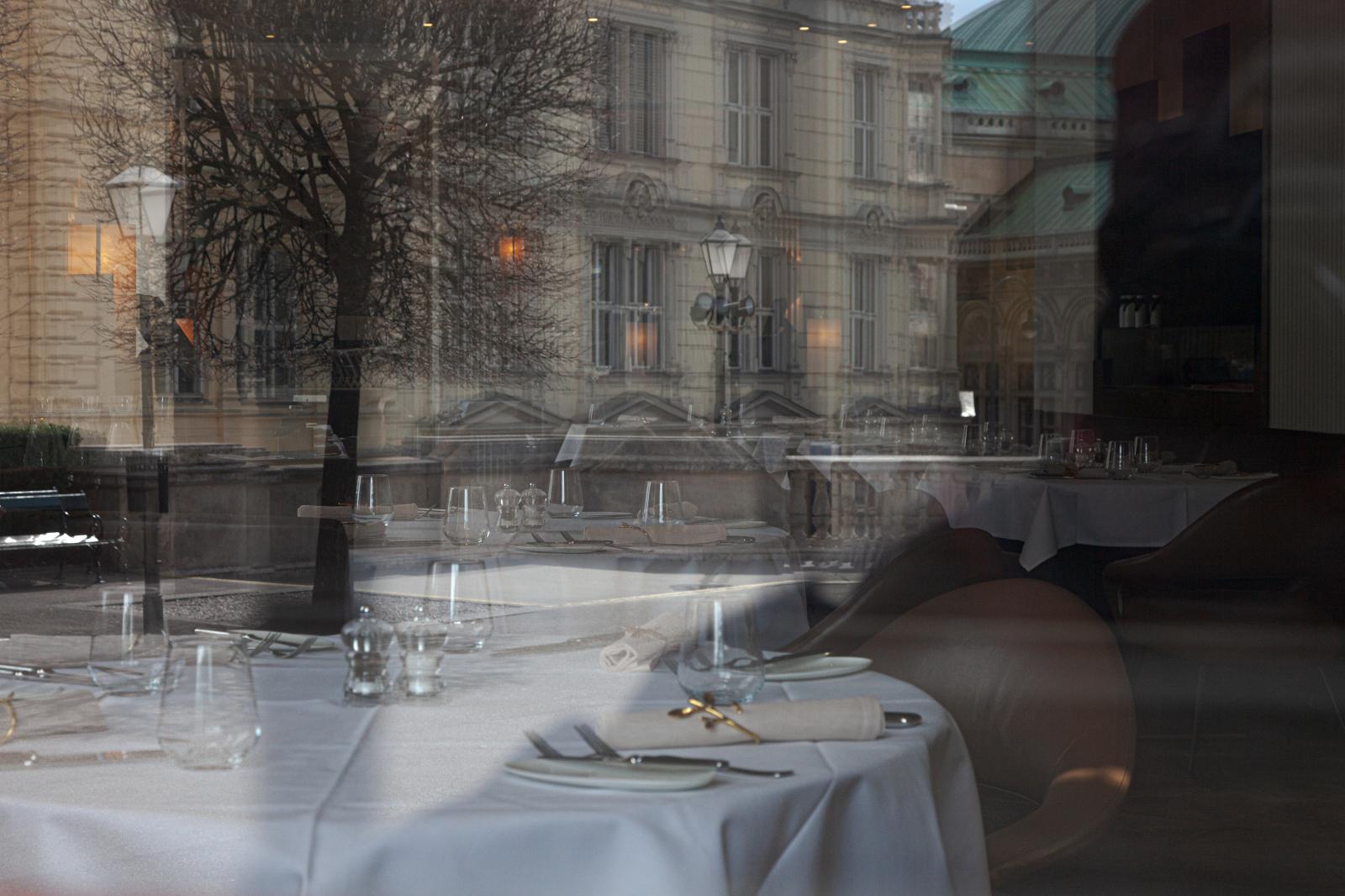 Empty restaurants in Vienna, March 14, 2020