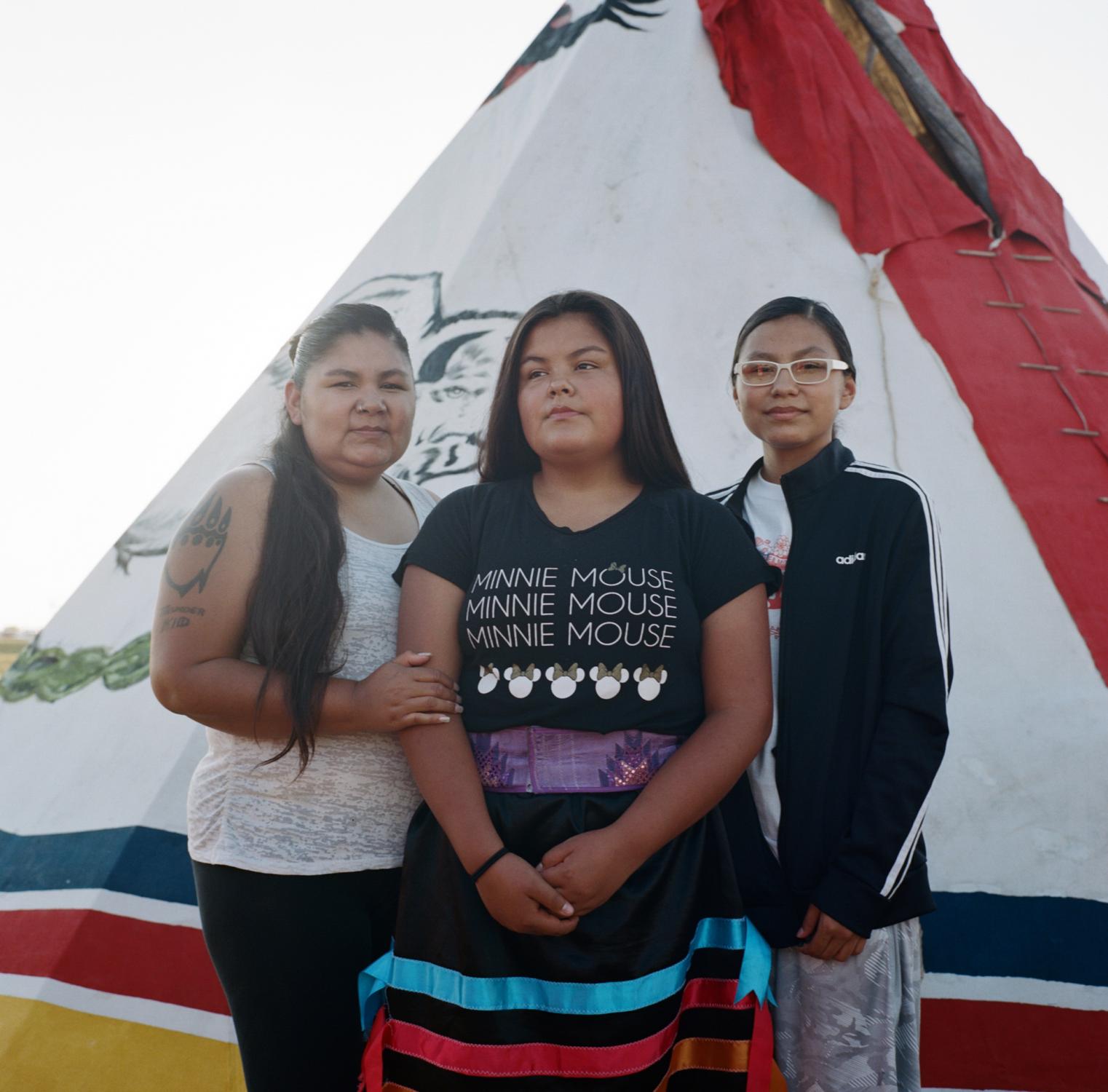 The Bakken oil shale's impact on Native American women - Prairiedawn Thunderchild (right), 16, with her sister...