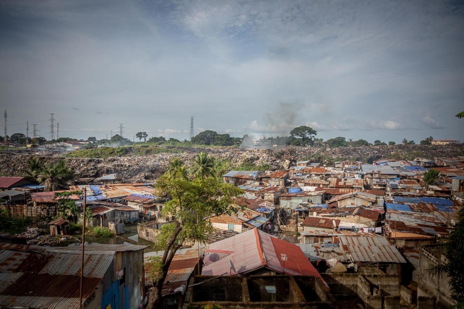 View of the river basis. A dump...r 2019, Freetown, Sierra Leone.