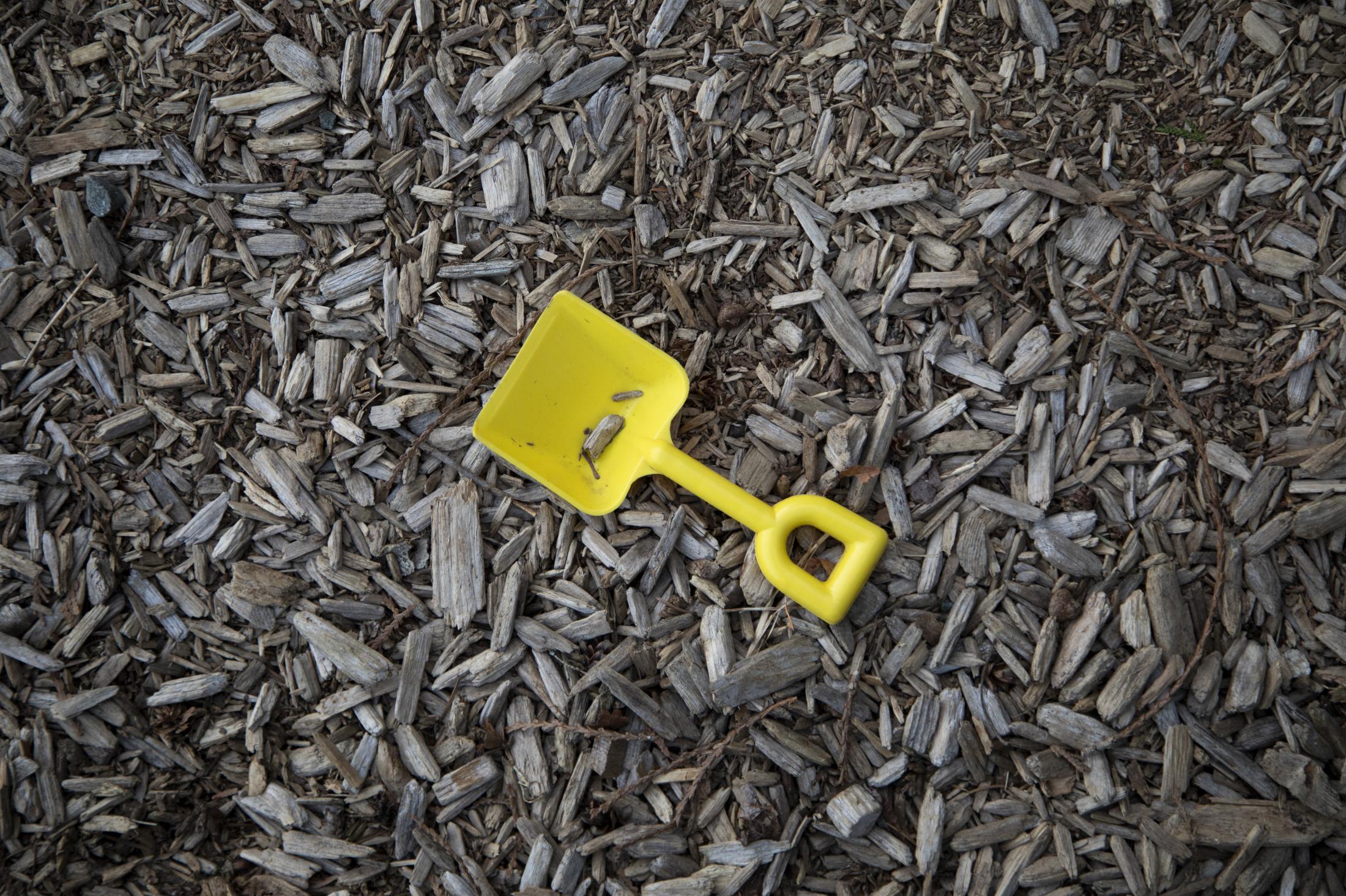 Until Further Notice - A toy shovel is seen at Cleveland Park in North...