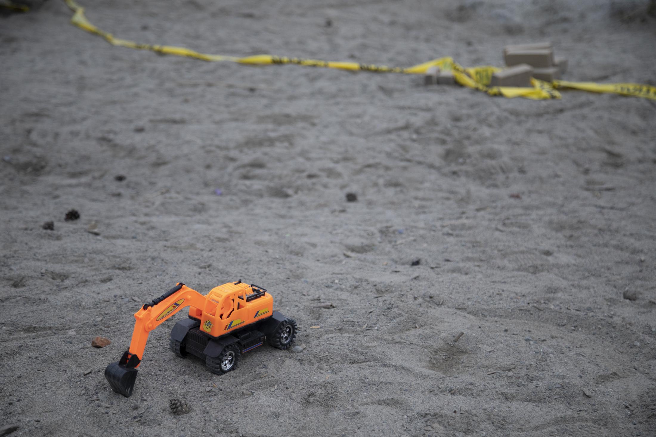 Until Further Notice - A toy is seen on playground at Ray Perrault Park in North...