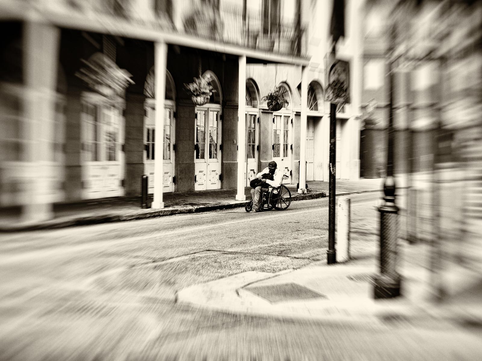 Lone homeless person in the French Quarter - Covid-19