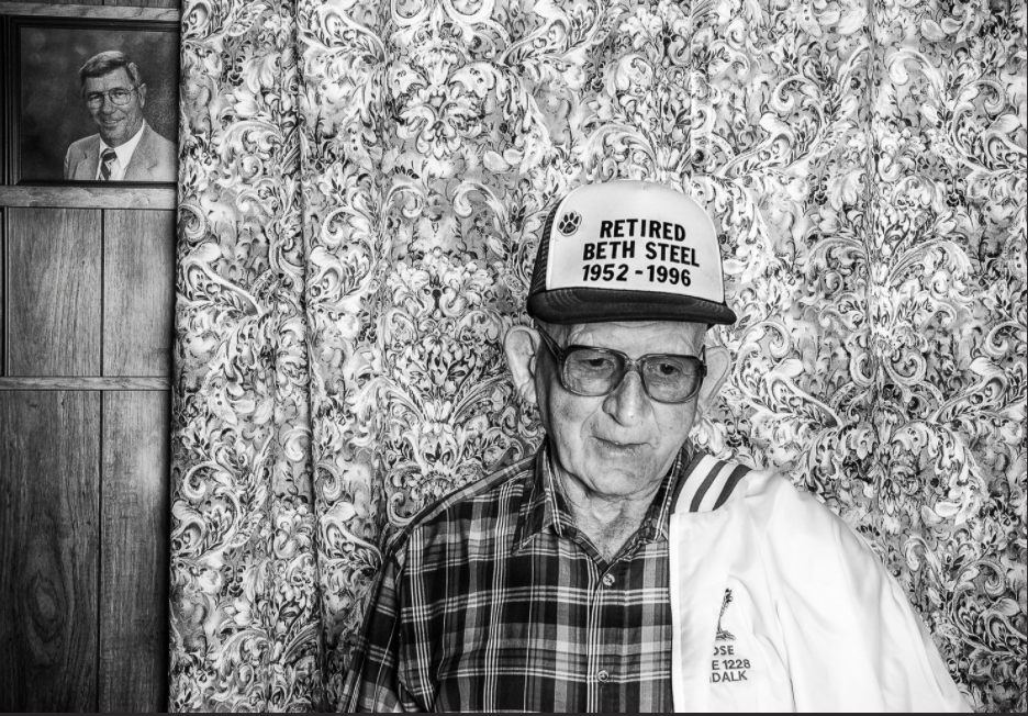 Pete, a retired steelworker at ...altimore. (J.M. Giordano/Redux)