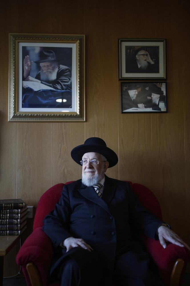 Portrait of Rabbi Yisrael Meir Lau in his office, November 11, 2017, in Tel Aviv, Israel.