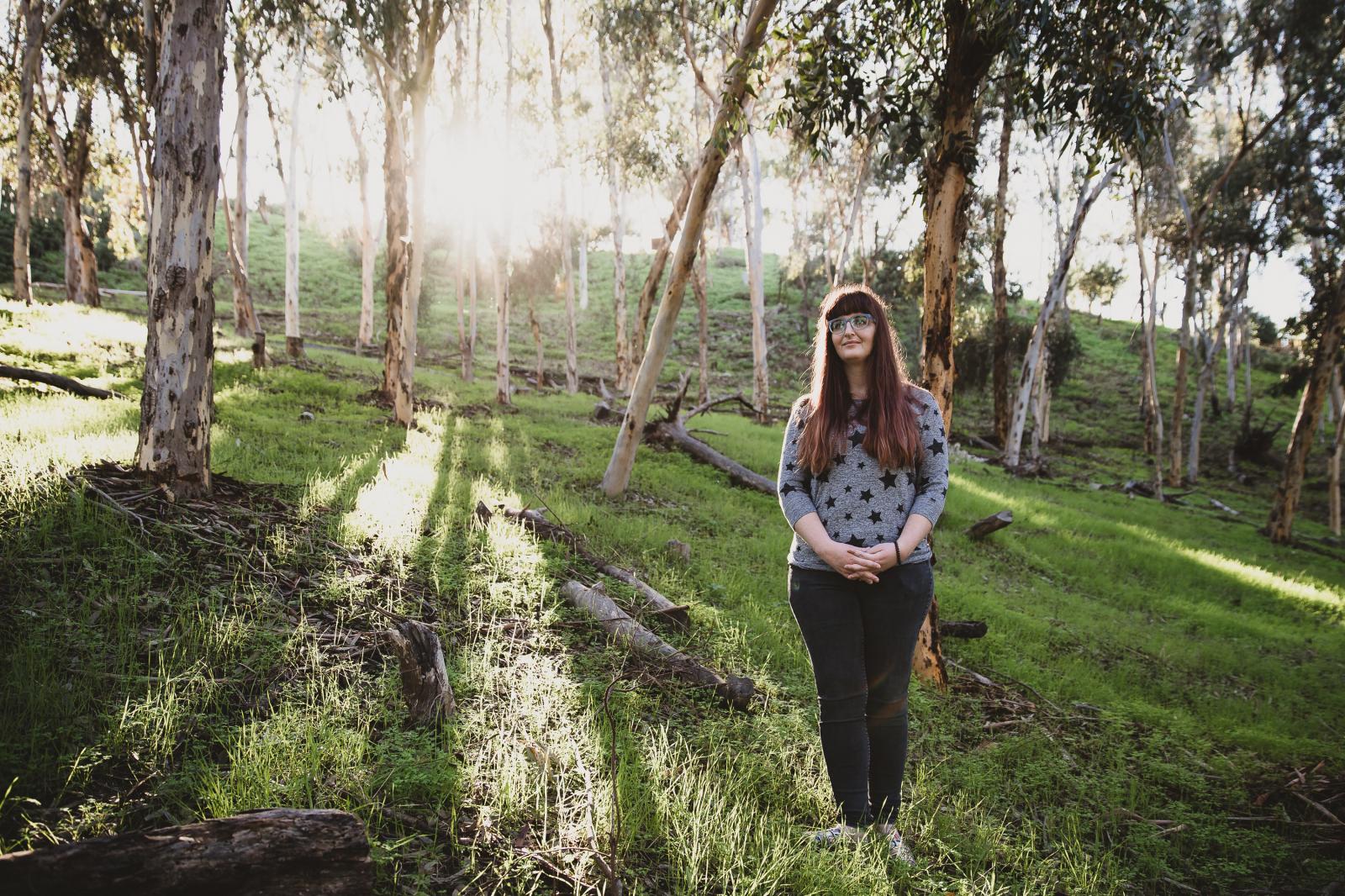 Environmental  - Megan King in Hosp Grove Park in Carlsbad, California.