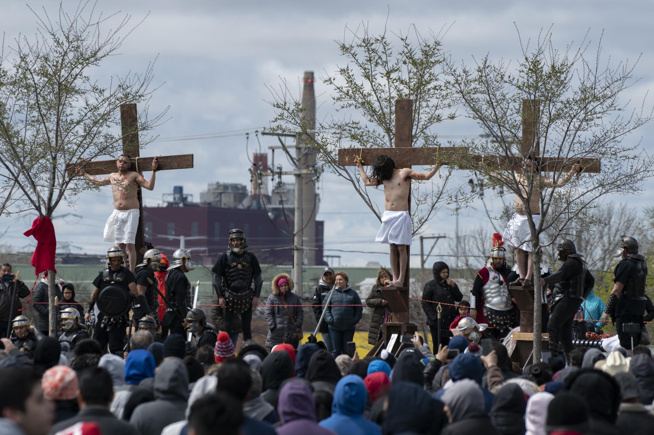 Singles - Hundreds gather to attend the Via Crucis procession at La...