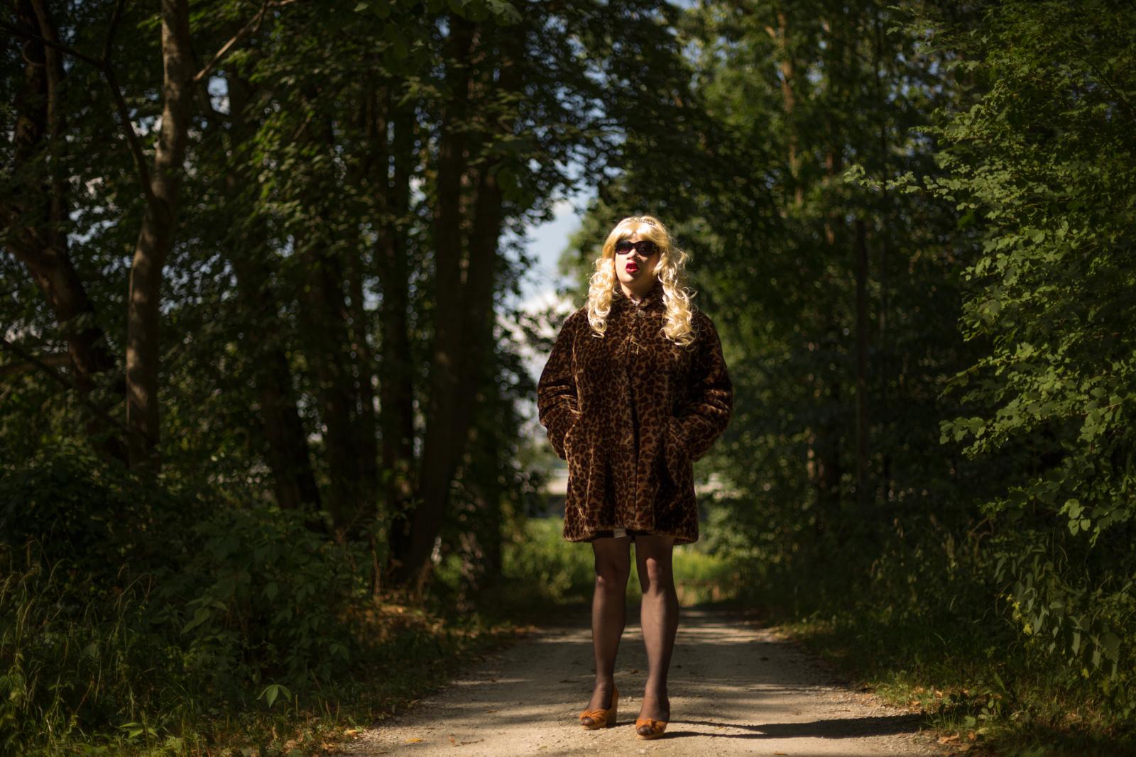 MUNICH, GERMANY - AUGUST 04, 2015: Portrait of female masker and transsexual woman Leyla alias...