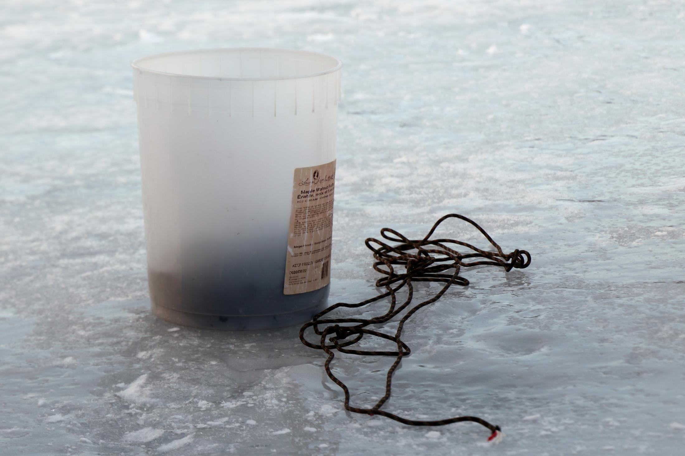 Morning on Ice - Kahnawake, MT - March 8, 2020: In the bucket tool, Diabo...