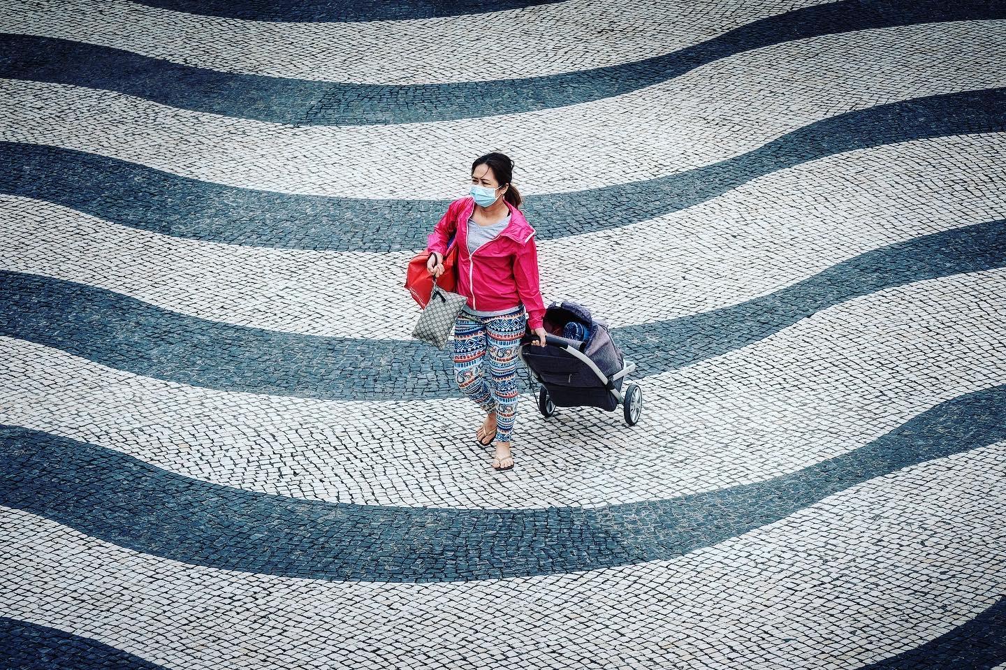 Portuguese pavement in Macau during pandemic times