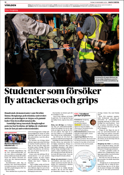Dagens Nyheter, November 2019