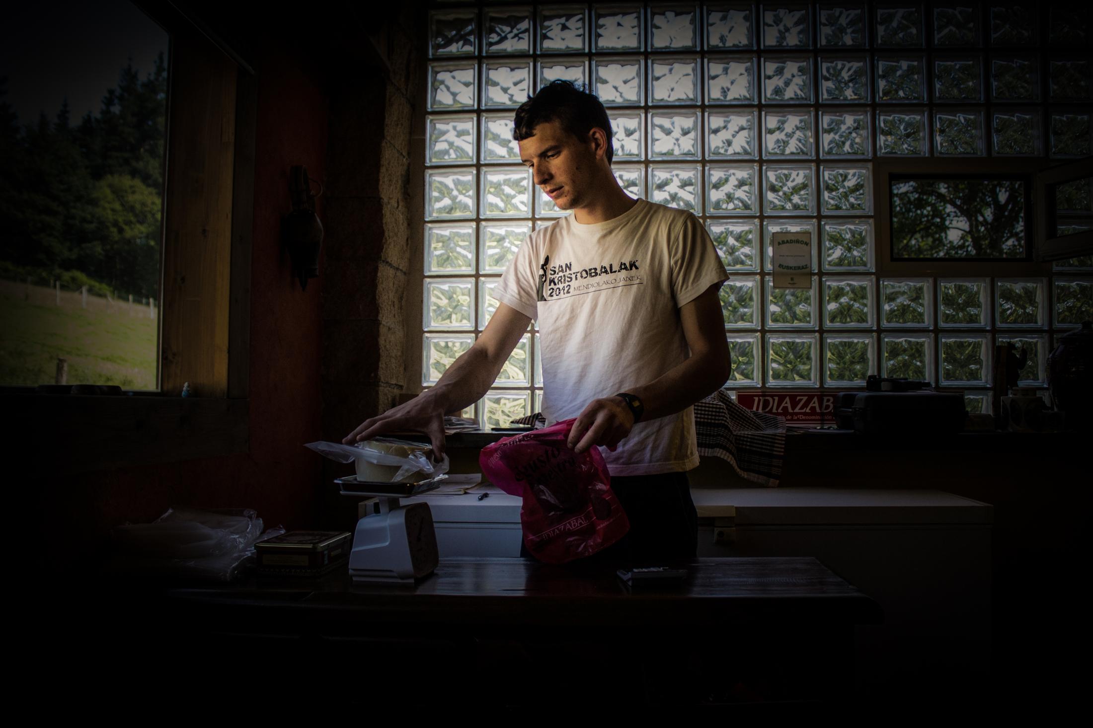 THE YOUNG BASQUE SHEPHERD -   The shop. The family owns a small shop where they sell...