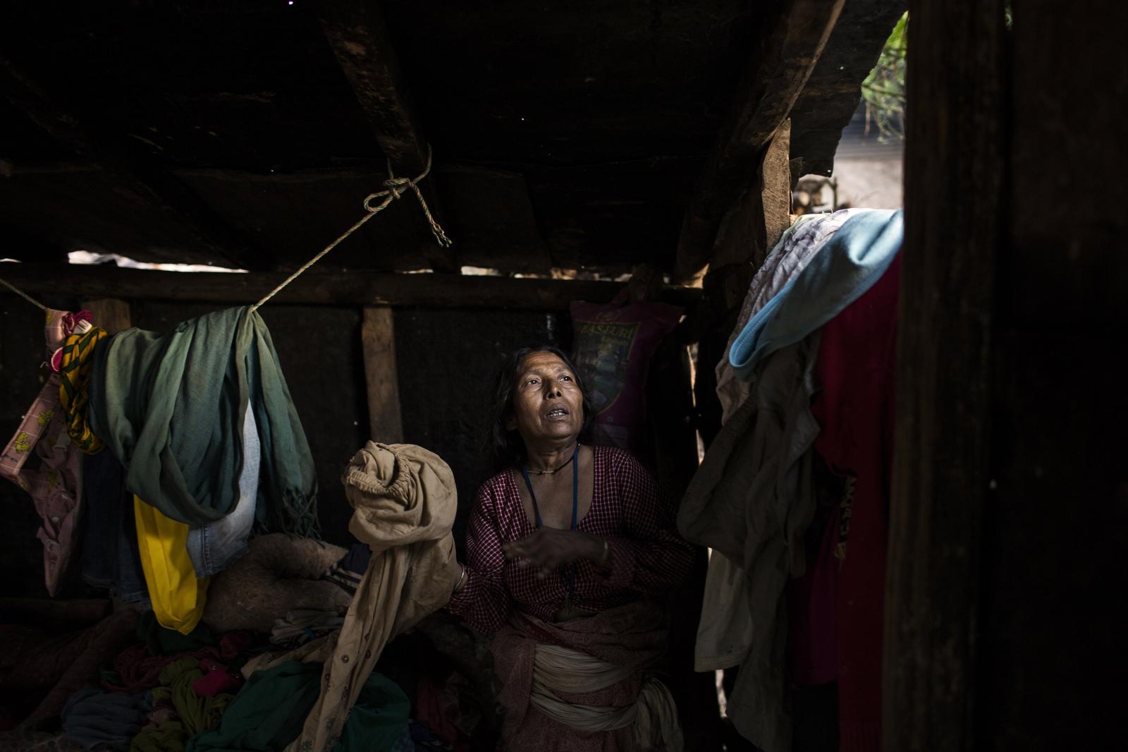 Nepal: Aftermath - Nepal / Natural disaster / Sita Sunar, 55 years old,...